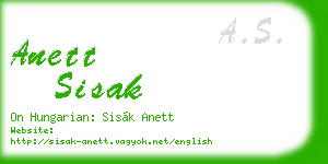 anett sisak business card